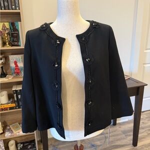 TAHARI | Black Blazer with Floral Accents Size 6